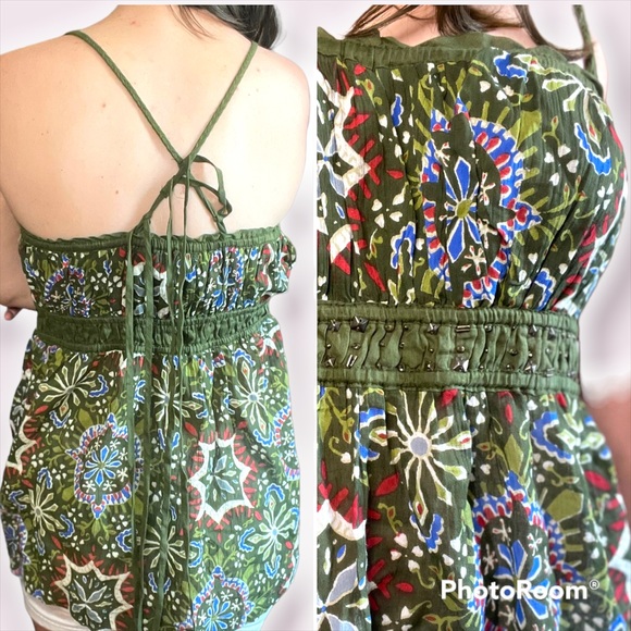 Green bohemian top by PASSPORT MED - Picture 2 of 4